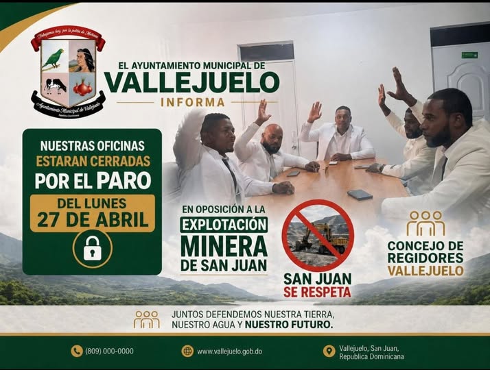 Concejo de Regidores de Vallejuelo se opone a la explotación minera en San Juan
